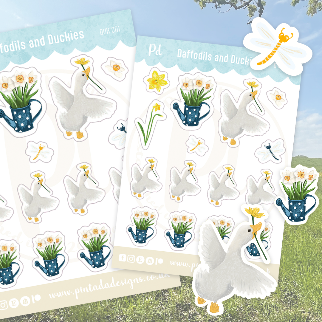 Daffodils and Duckies Sticker Sheet