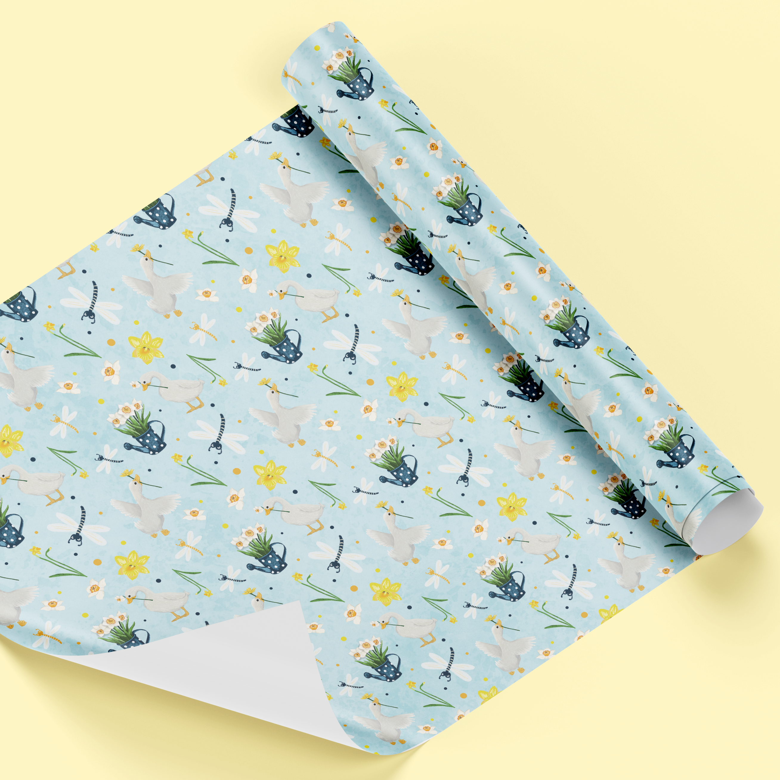 Duckies Wrapping Paper with Gift Tags