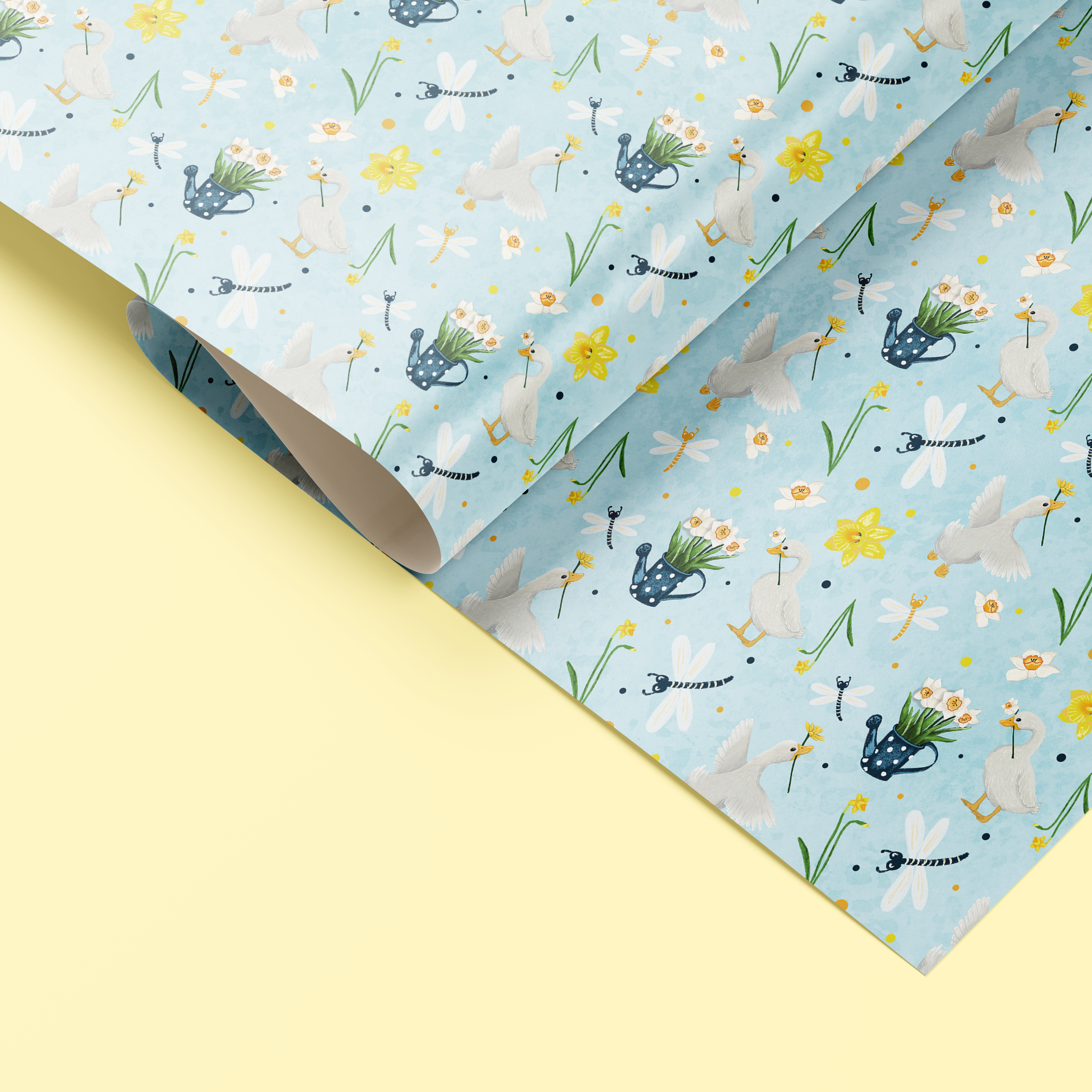 Duckies Wrapping Paper with Gift Tags