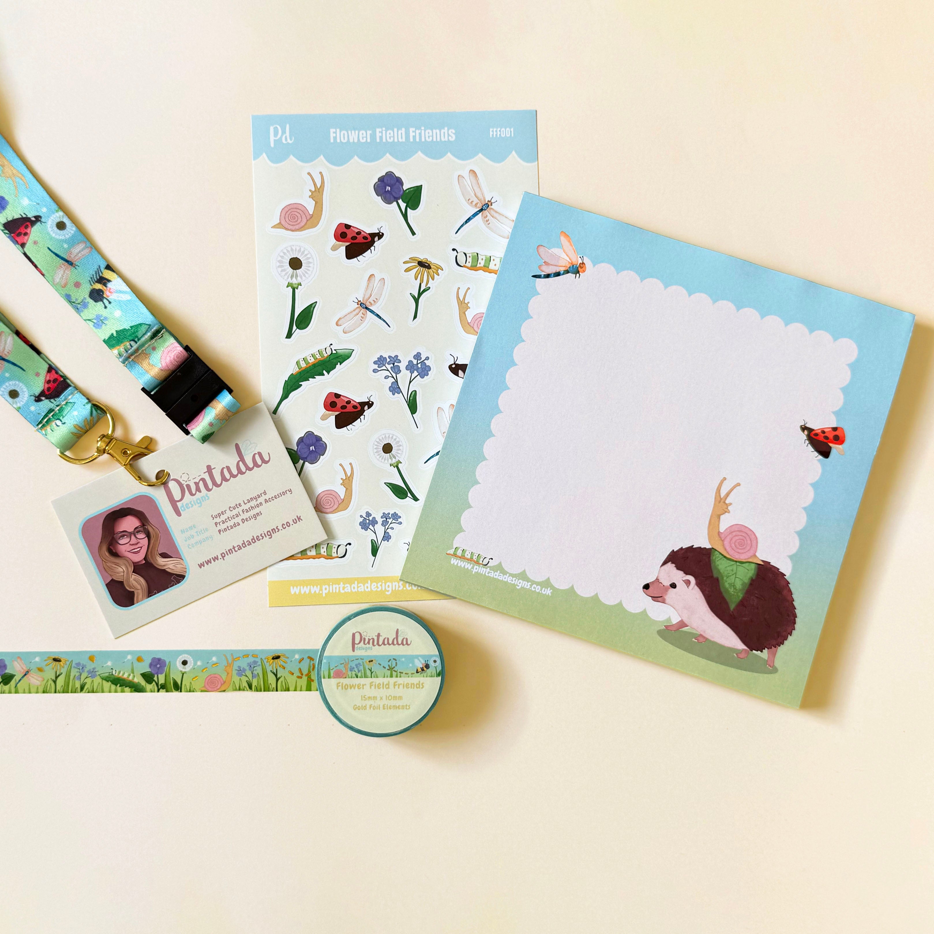 Flower Field Friends Stationery Set