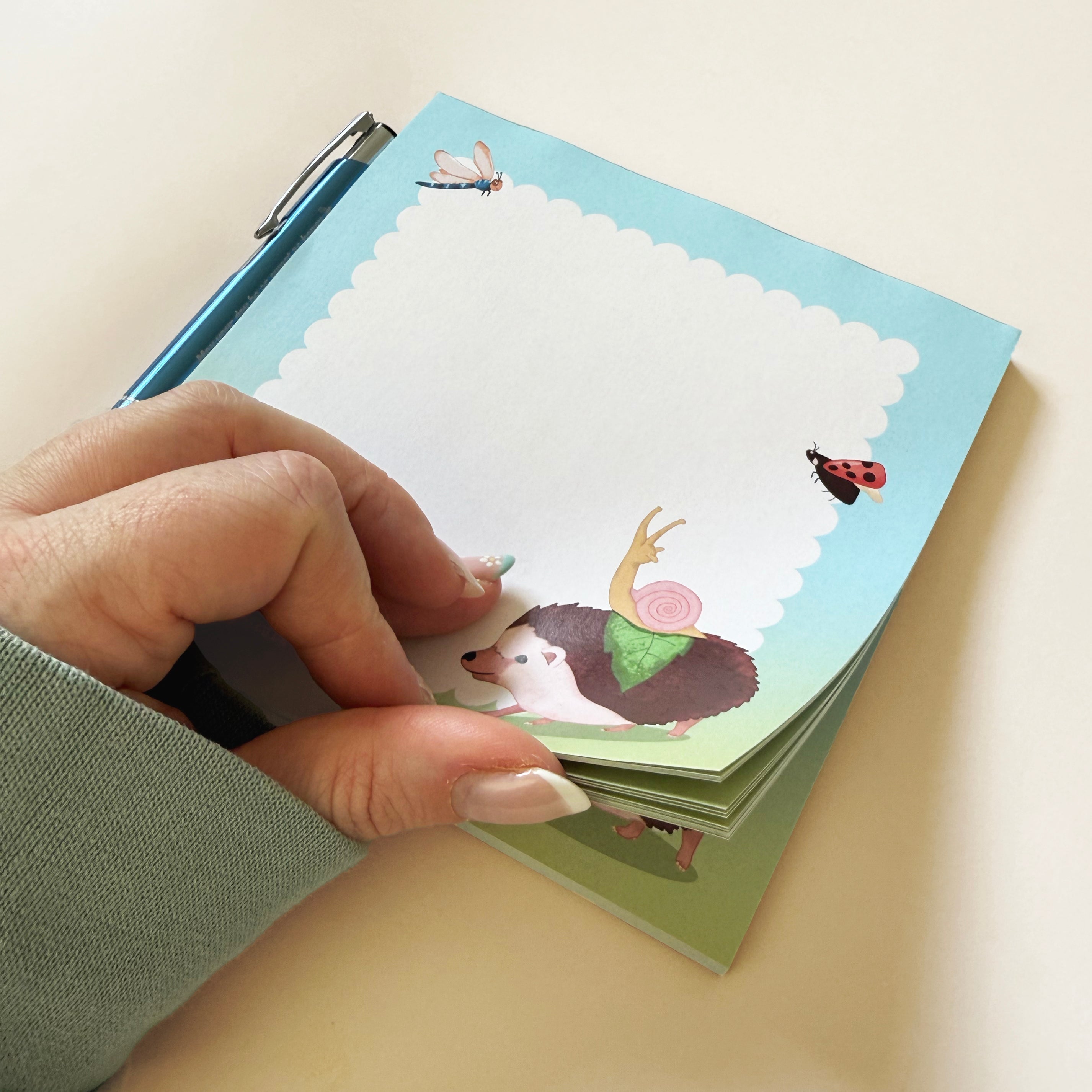 Flower Field Friends Square Notepad