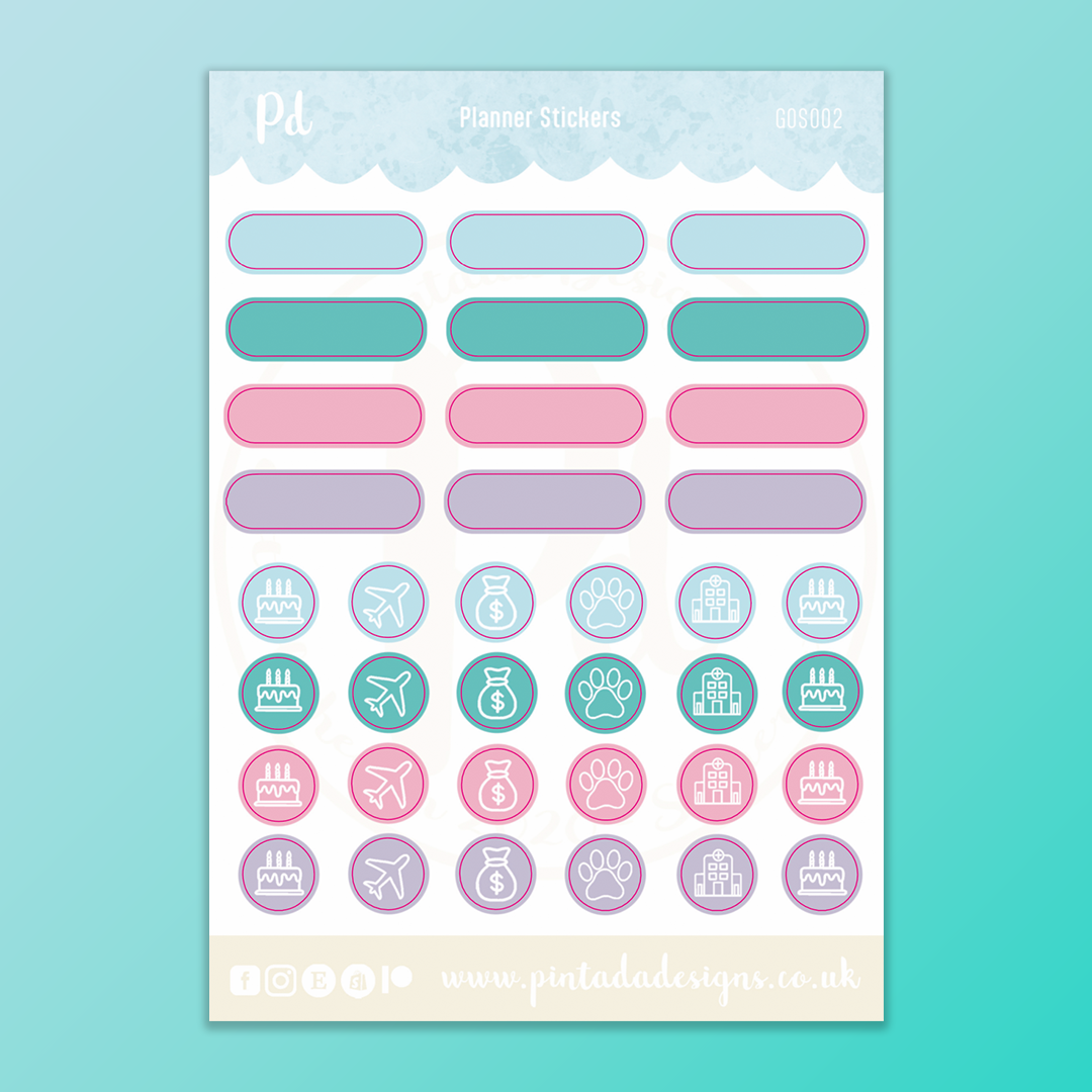 Planner Sticker Sheet Gems of the Sea Edition