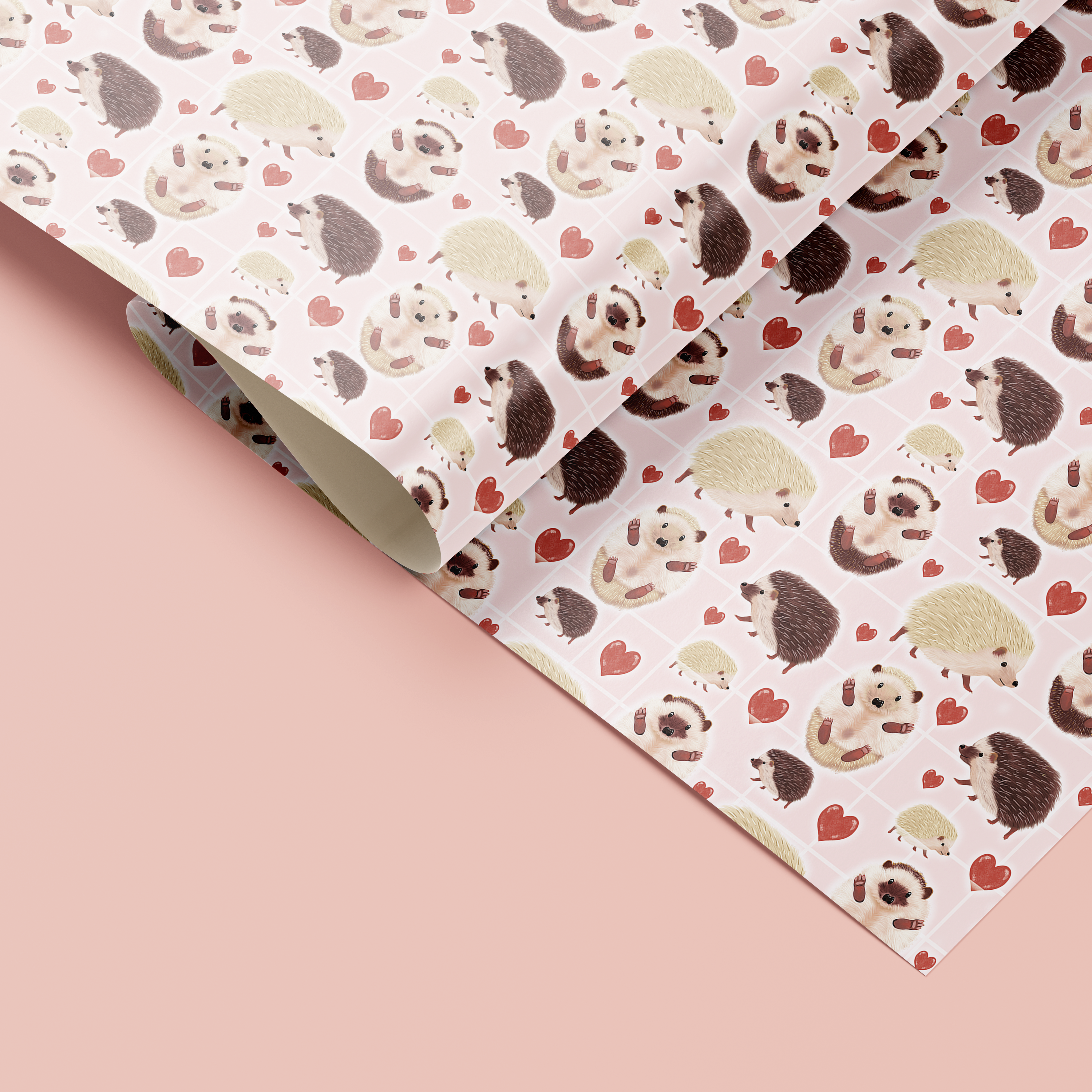 Hedgehog Wrapping Paper with Gift Tags