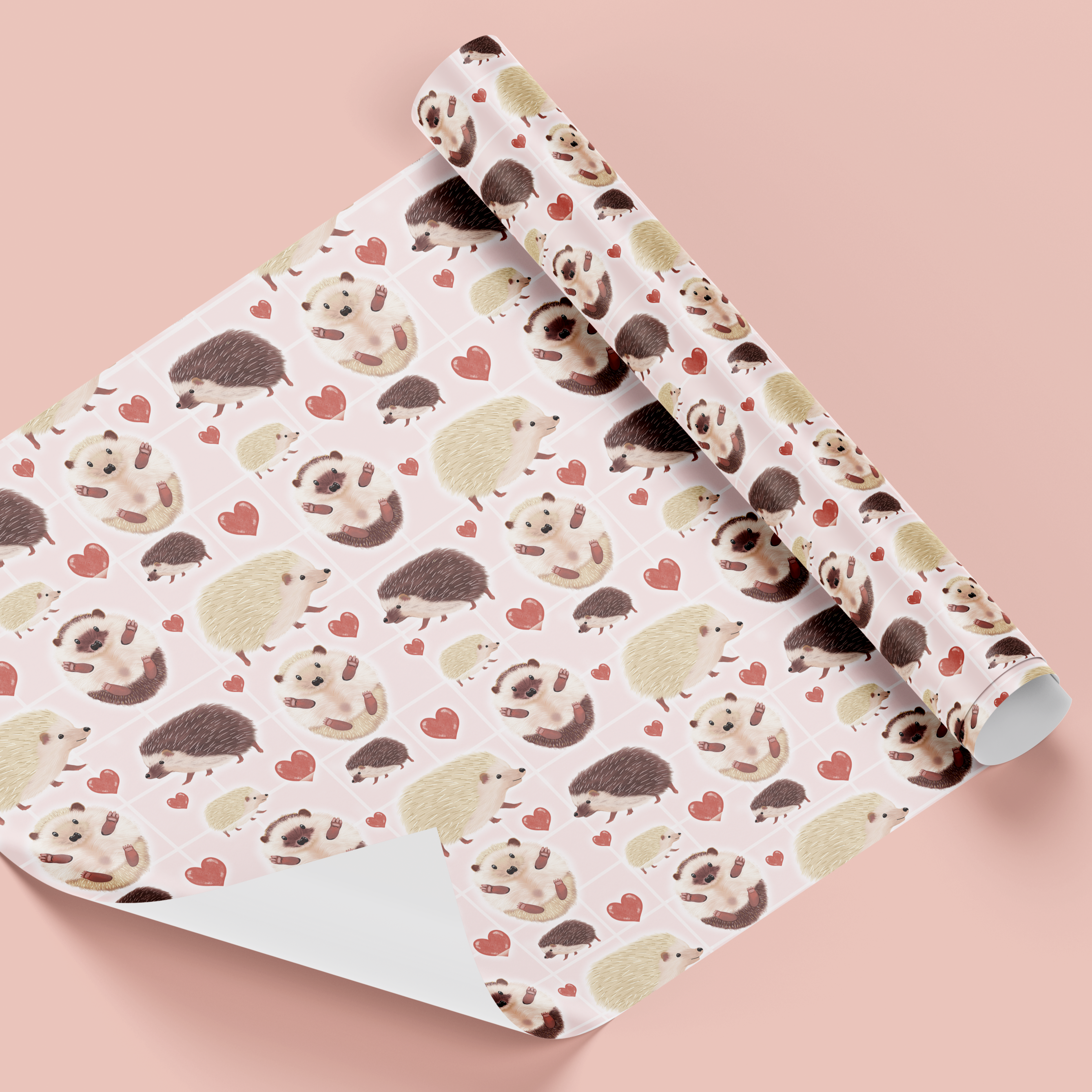 Hedgehog Wrapping Paper with Gift Tags