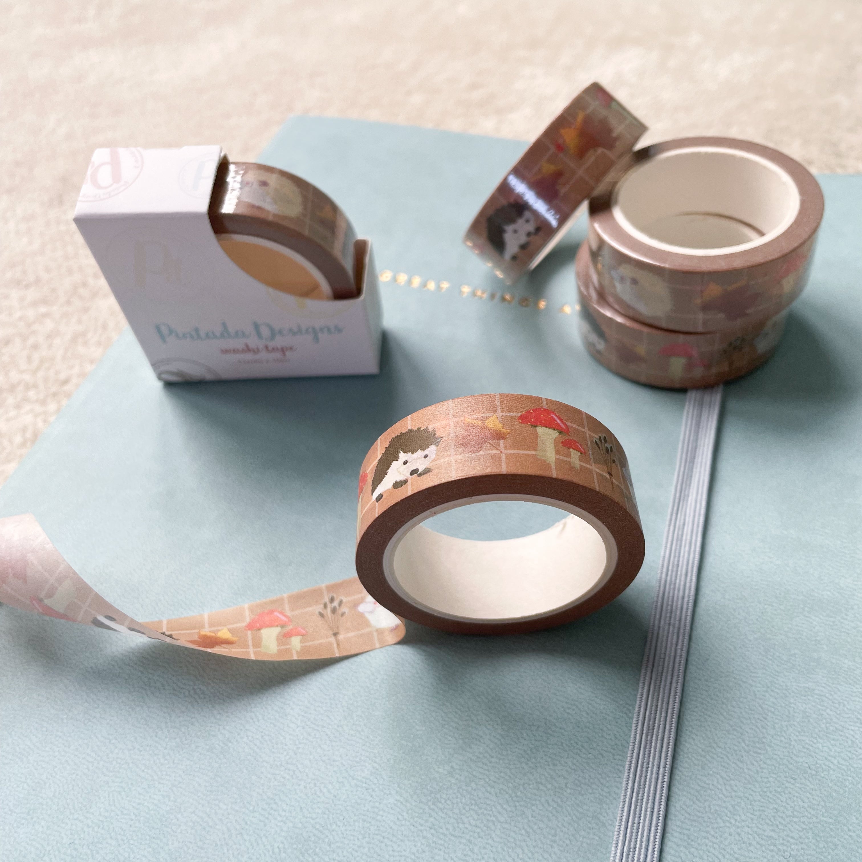 Hedgehog Mushroom Washi Tape