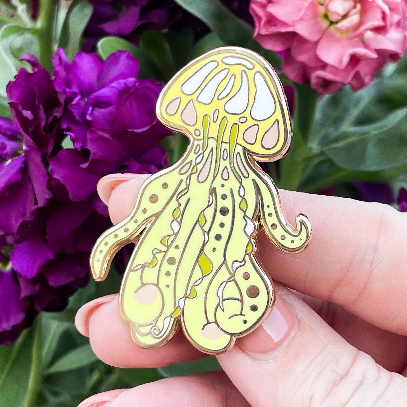 Citrine Jellyfish Enamel Pin
