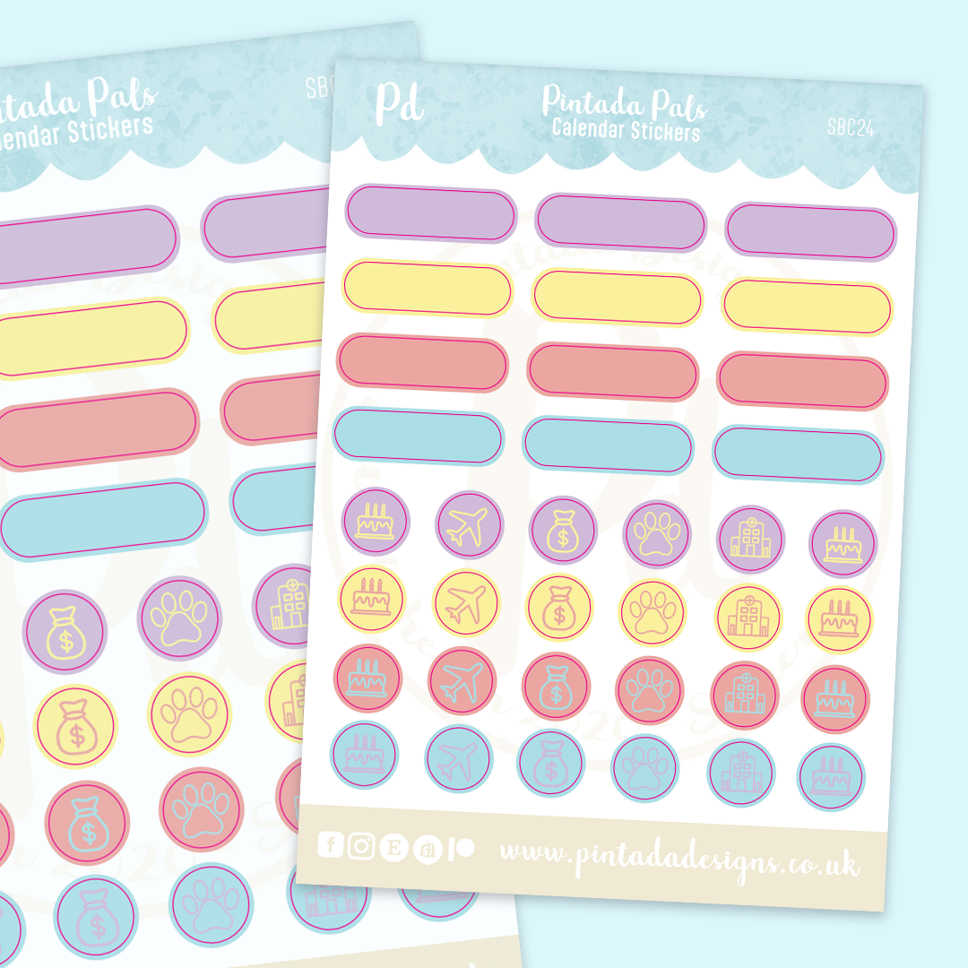 Calendar Icon Planning Sticker Sheet
