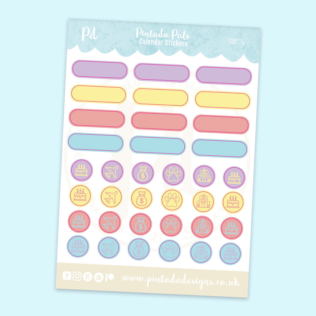 Calendar Icon Planning Sticker Sheet