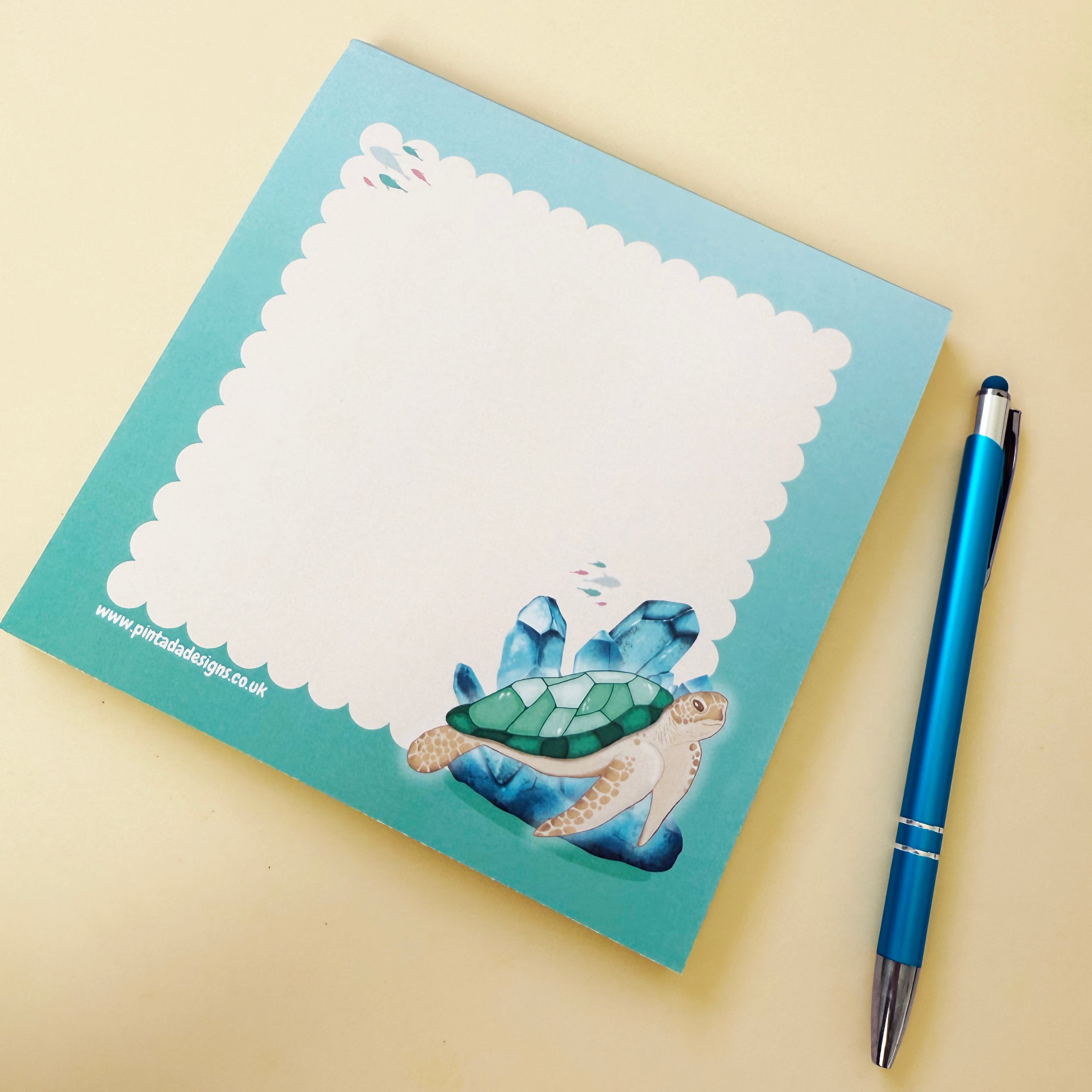 Turquoise Turtle Square Notepad