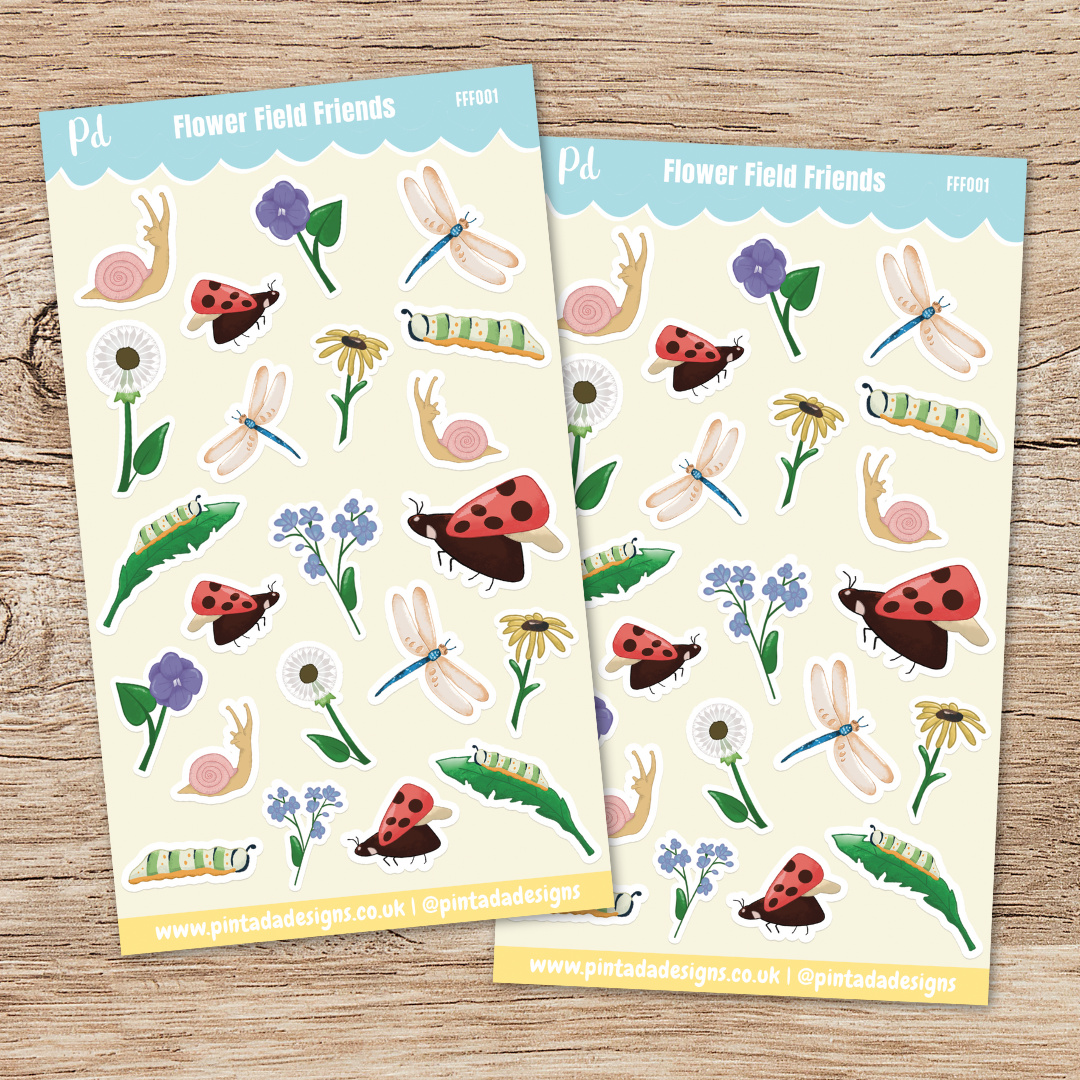 Flower Field Friends Sticker Sheet