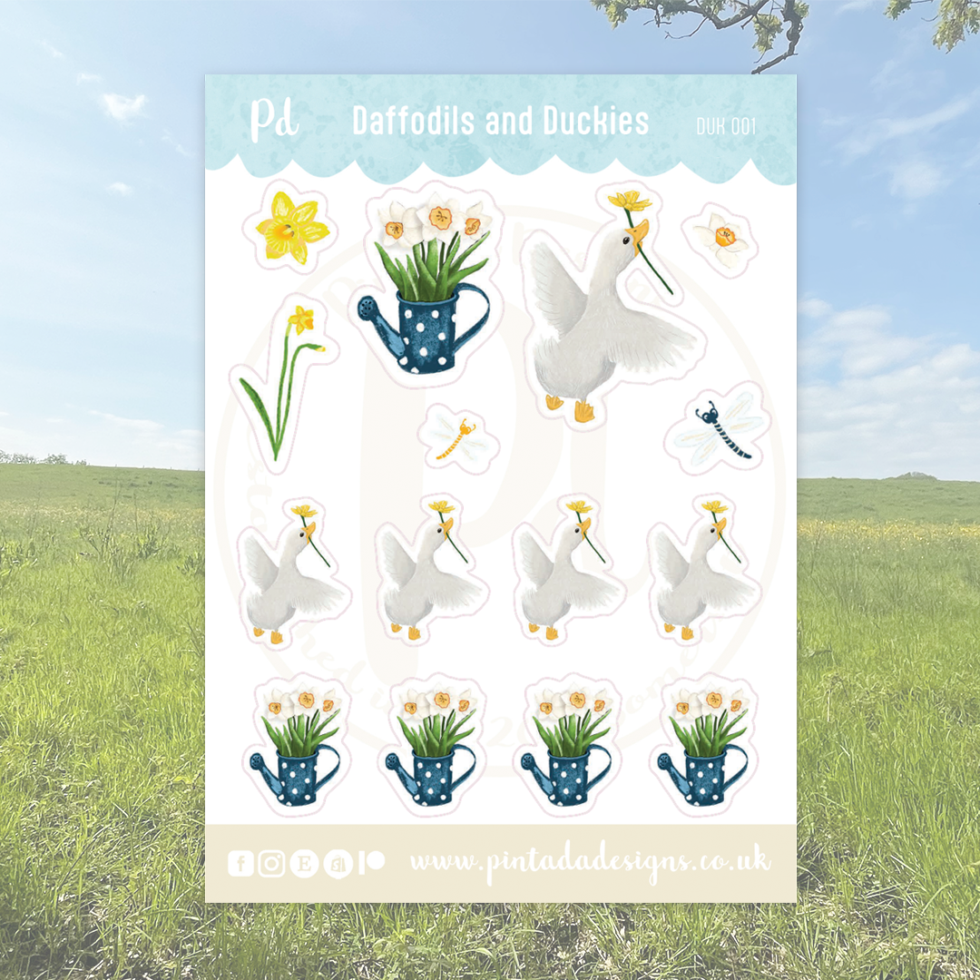 Daffodils and Duckies Sticker Sheet