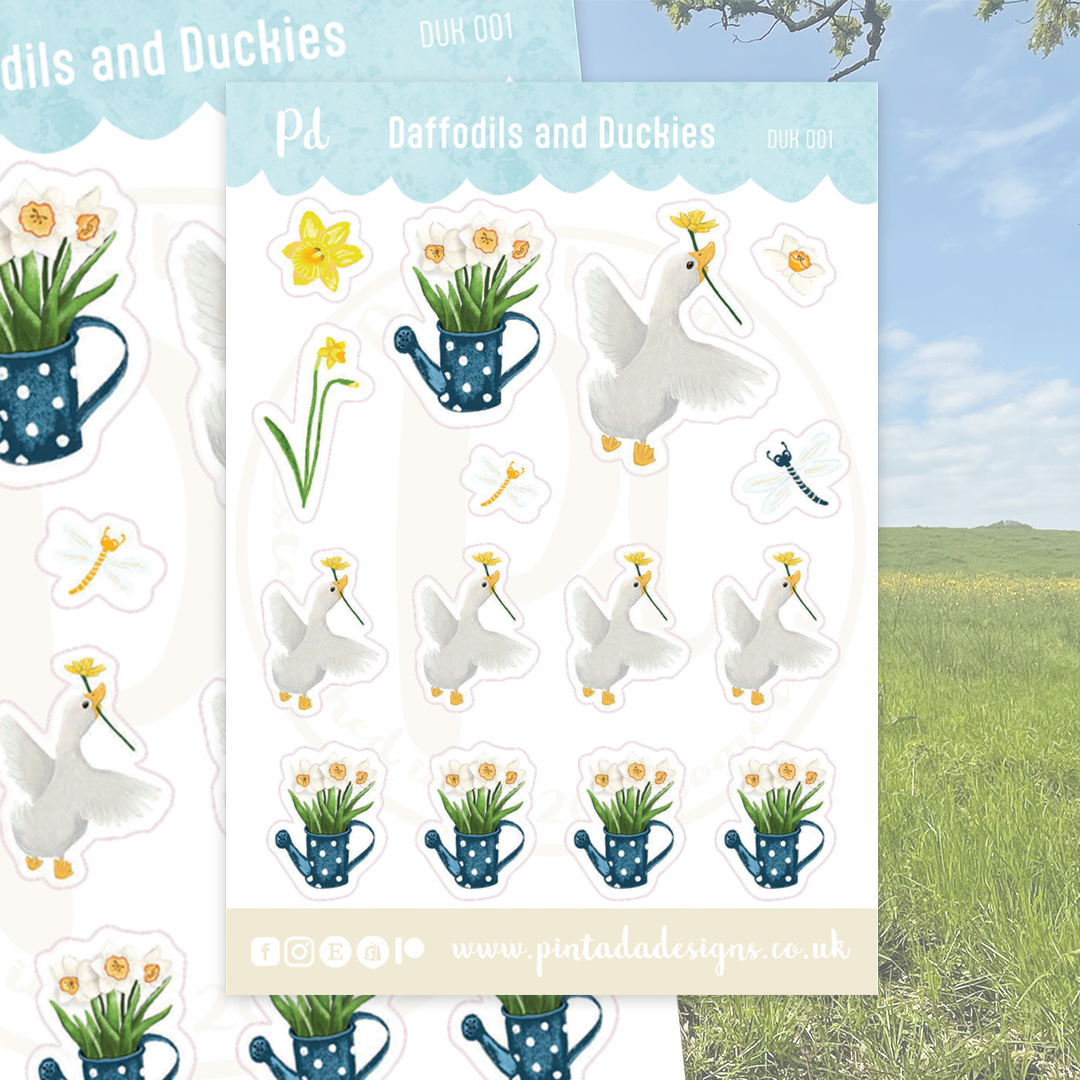 Daffodils and Duckies Sticker Sheet