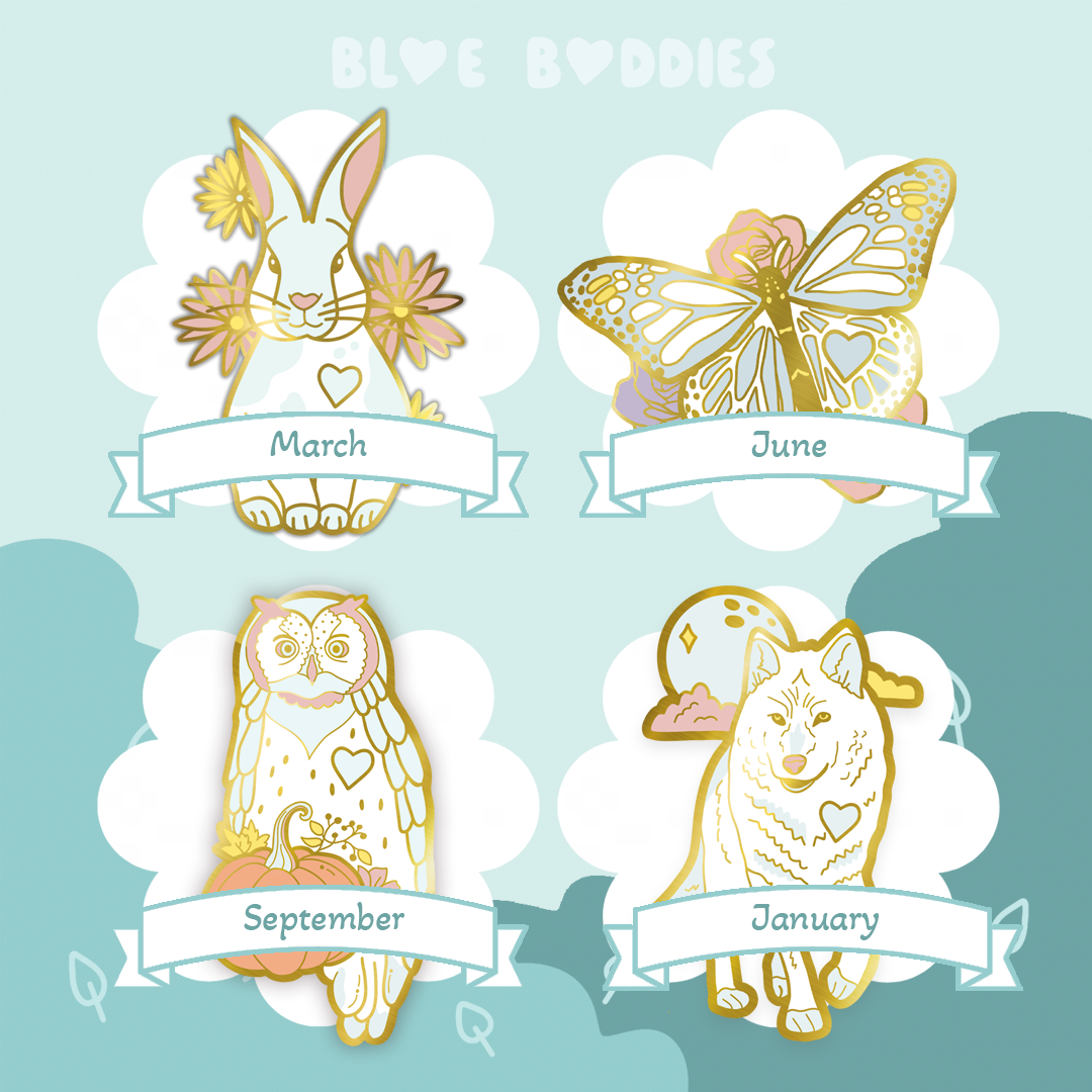 Blue Buddies Limited Edition Pin Winter 24