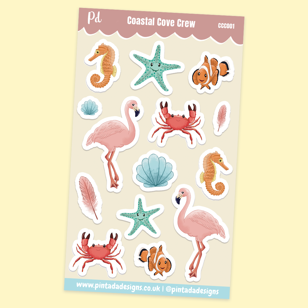 PRE ORDER Coastal Cove Crew Sticker Sheet