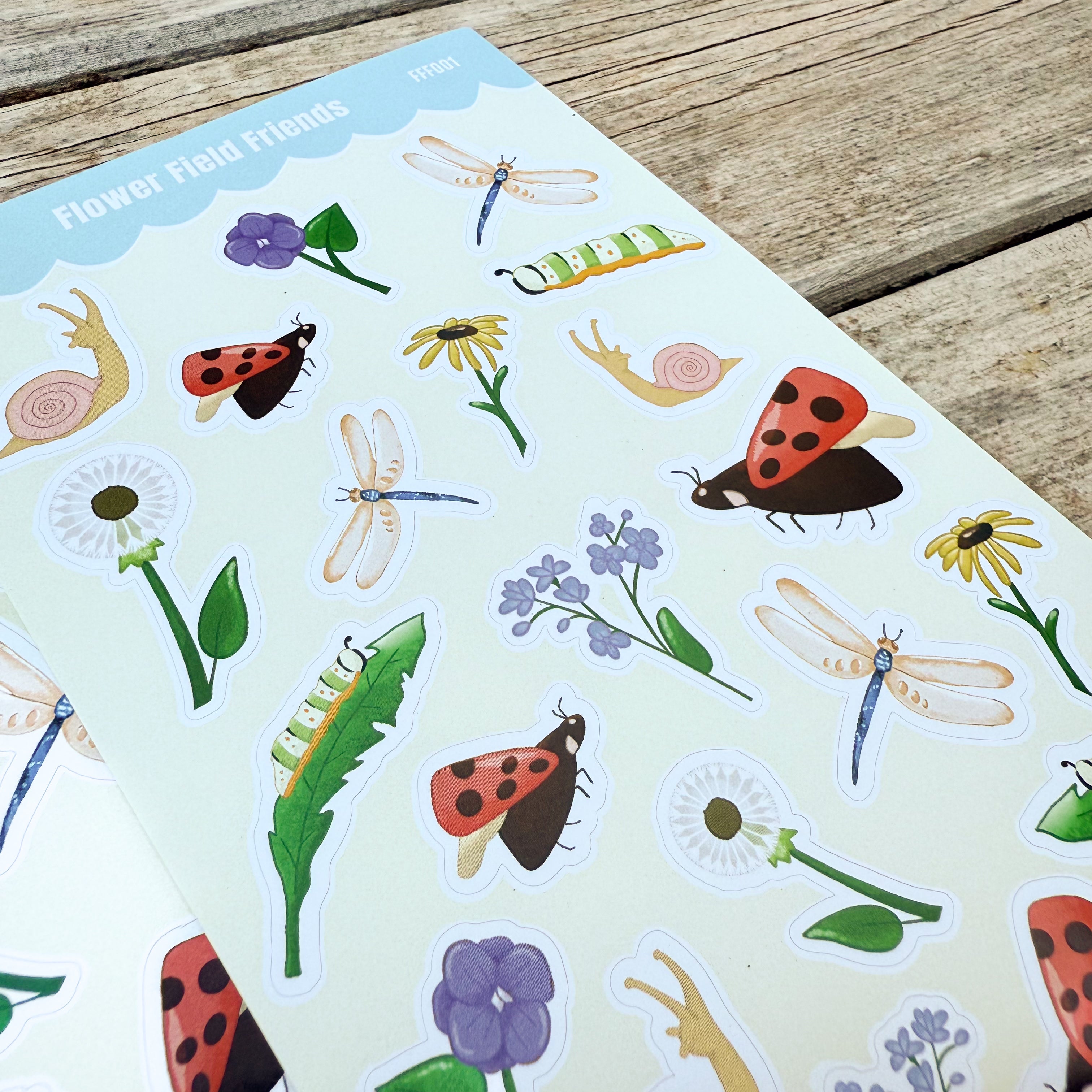 Flower Field Friends Sticker Sheet