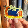 Reggie Red Panda Mirror Effect Sticker