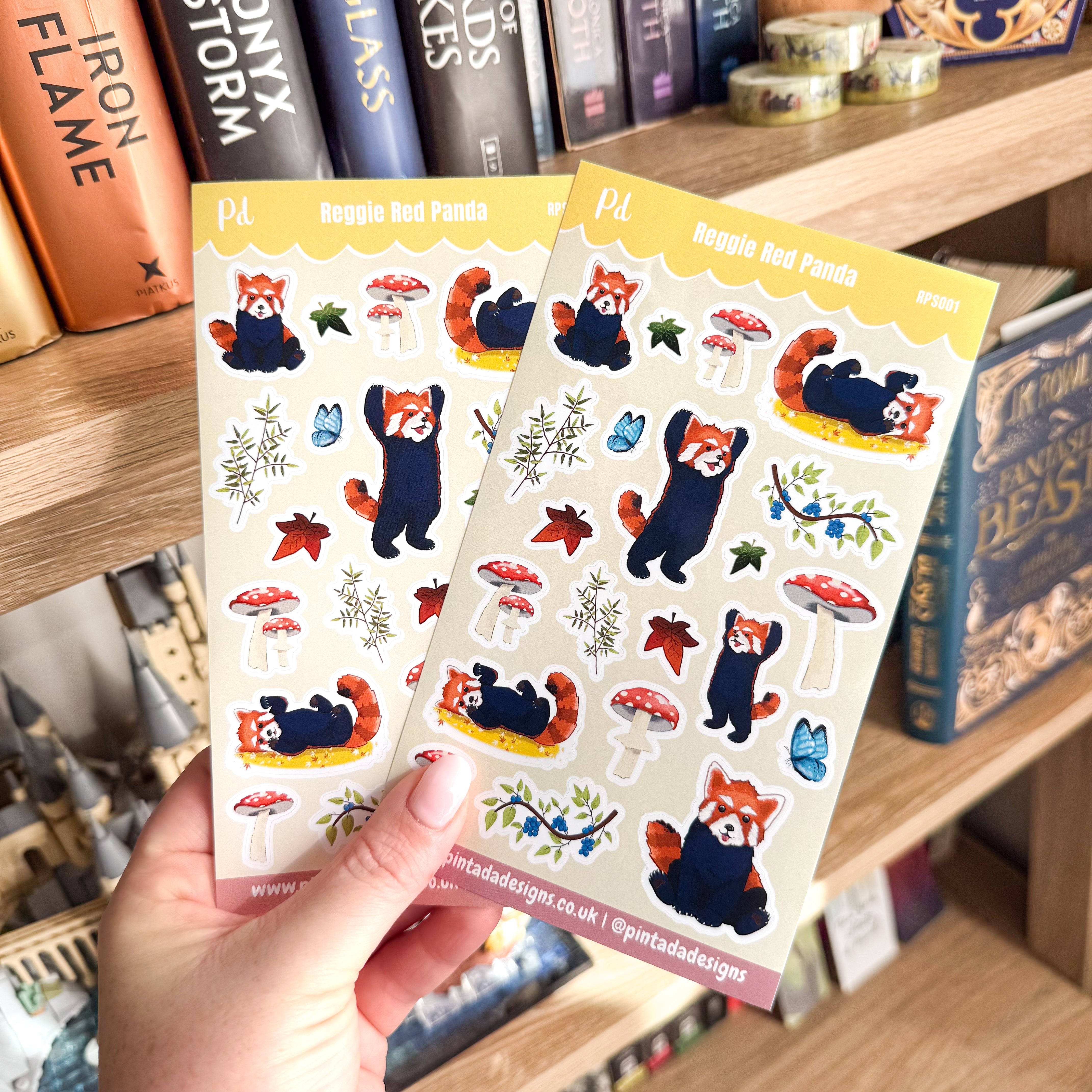 Reggie Red Panda Sticker Sheet