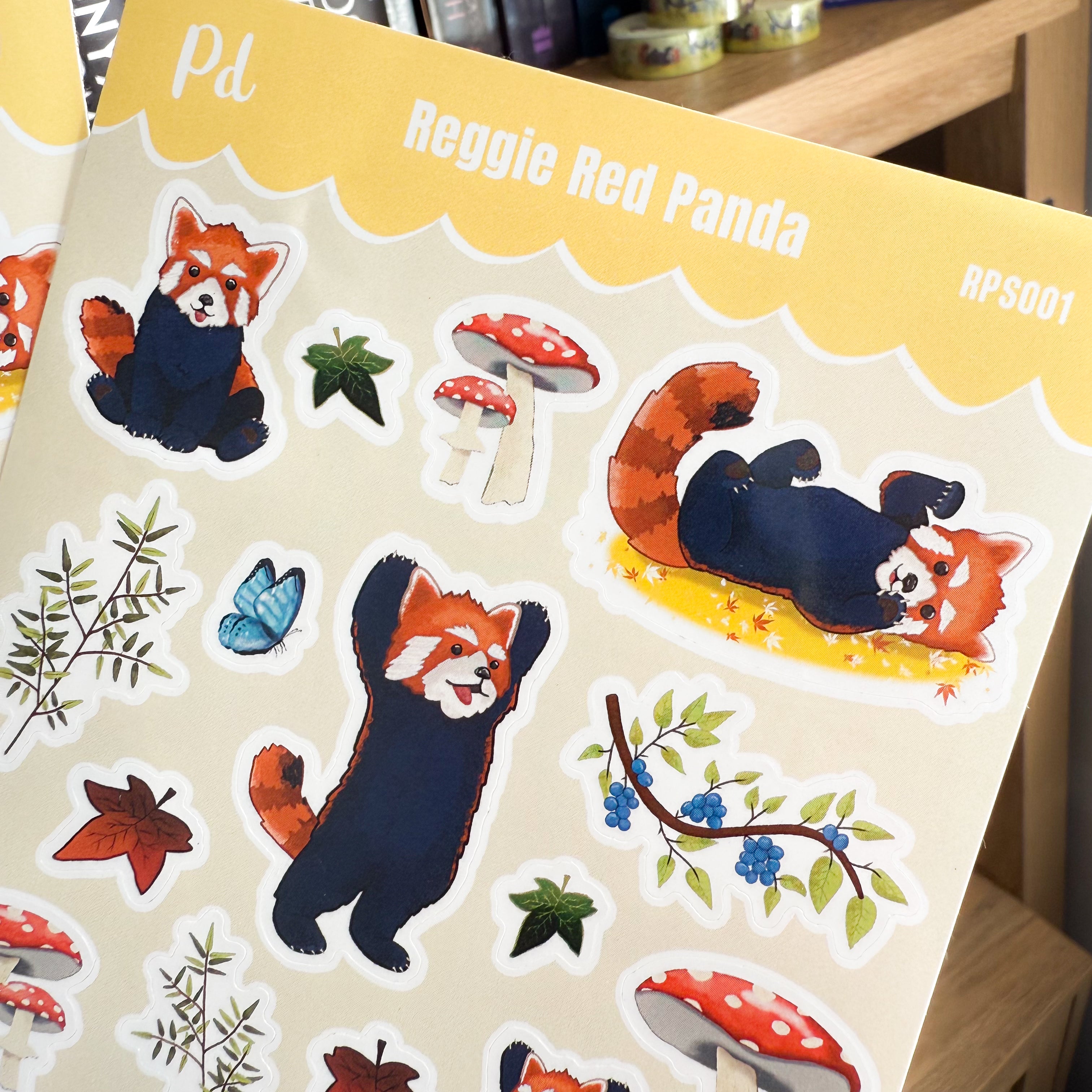 Reggie Red Panda Sticker Sheet