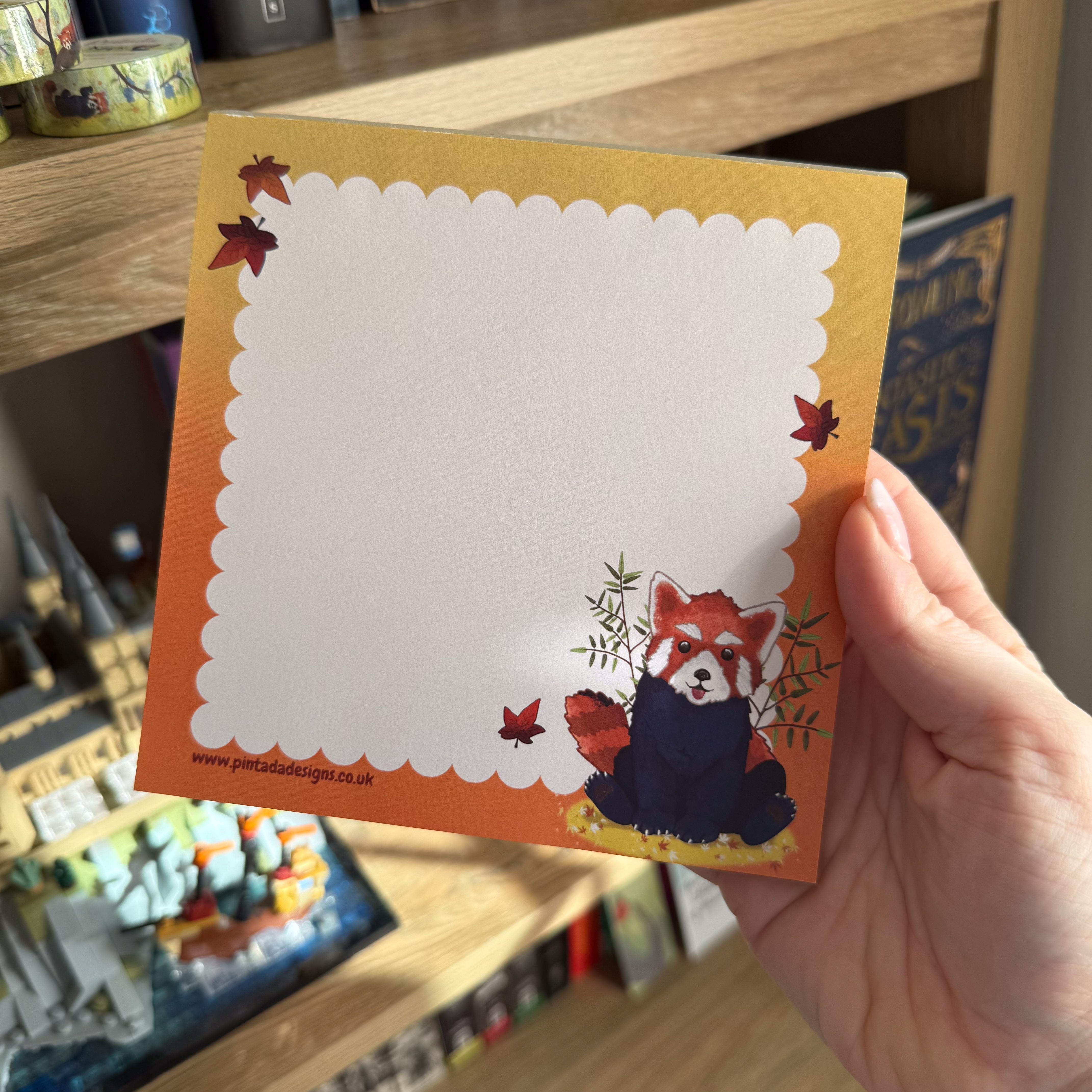 Reggie Red Panda Square Notepad