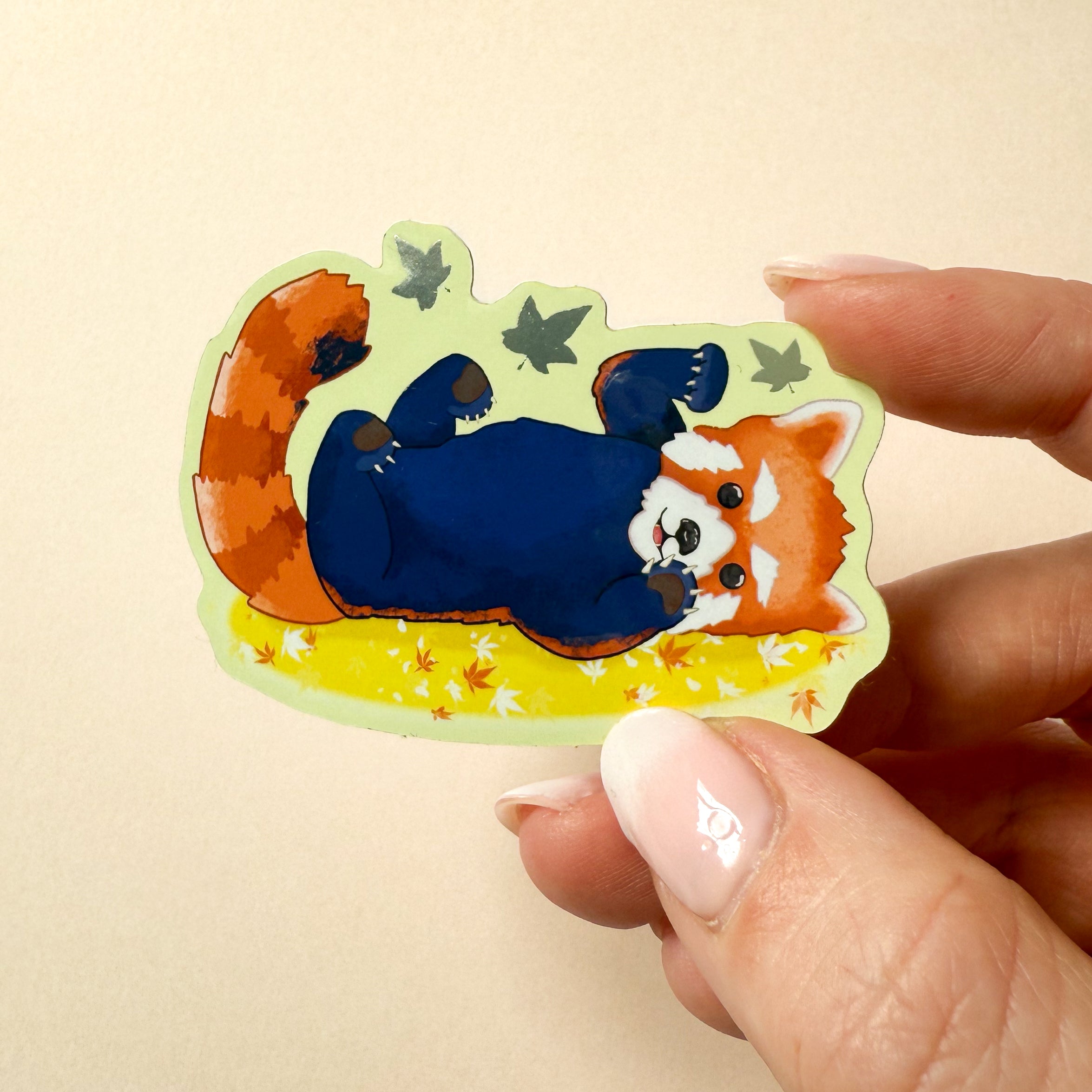 Reggie Red Panda Mirror Effect Sticker
