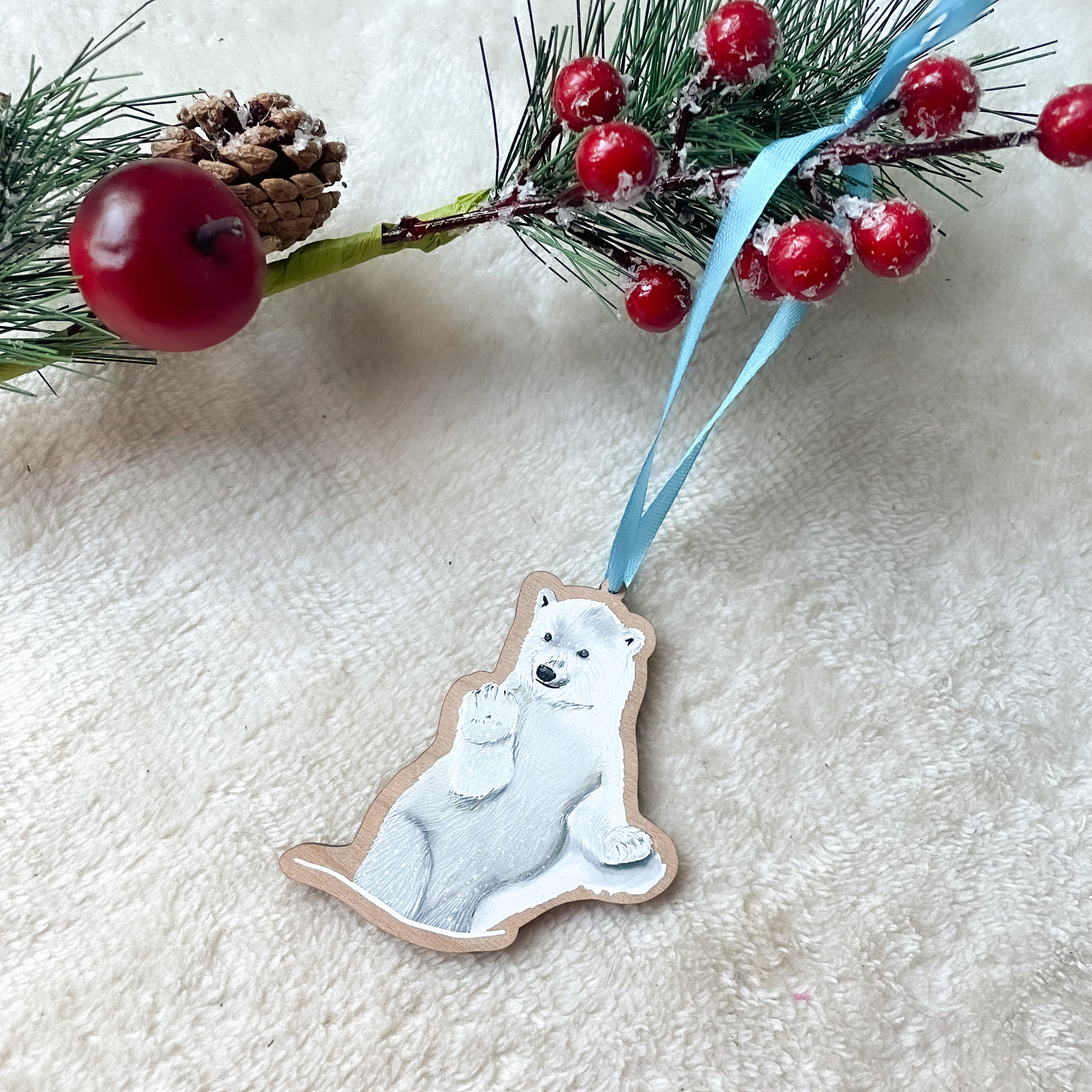 Polar Bear Wooden Decoration