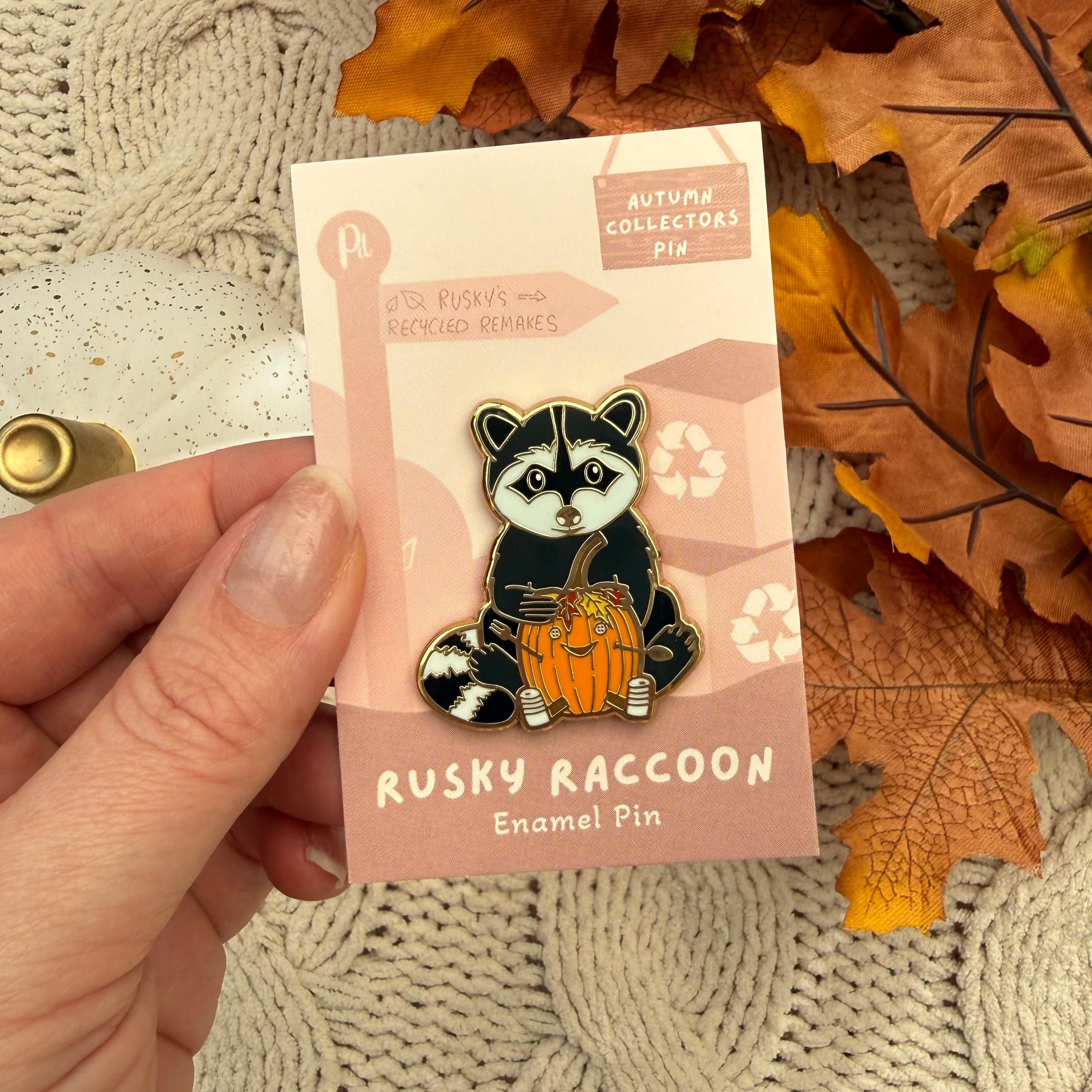 Rusky Raccoon Collectors Enamel Pin
