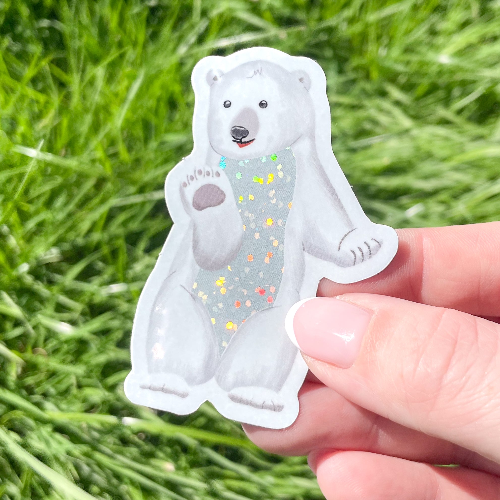 Penelope Polar Bear Vinyl glitter Sticker
