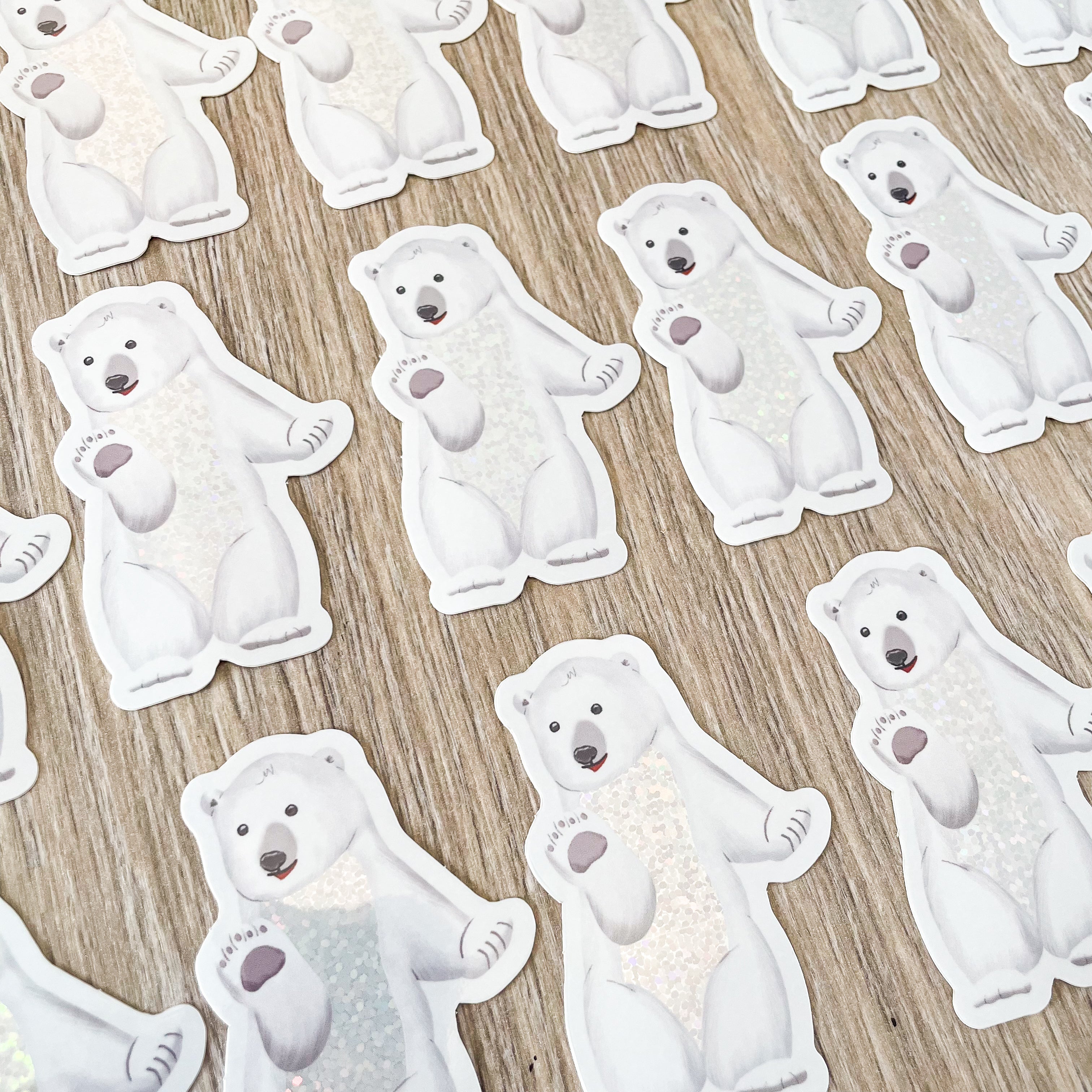 Penelope Polar Bear Vinyl glitter Sticker