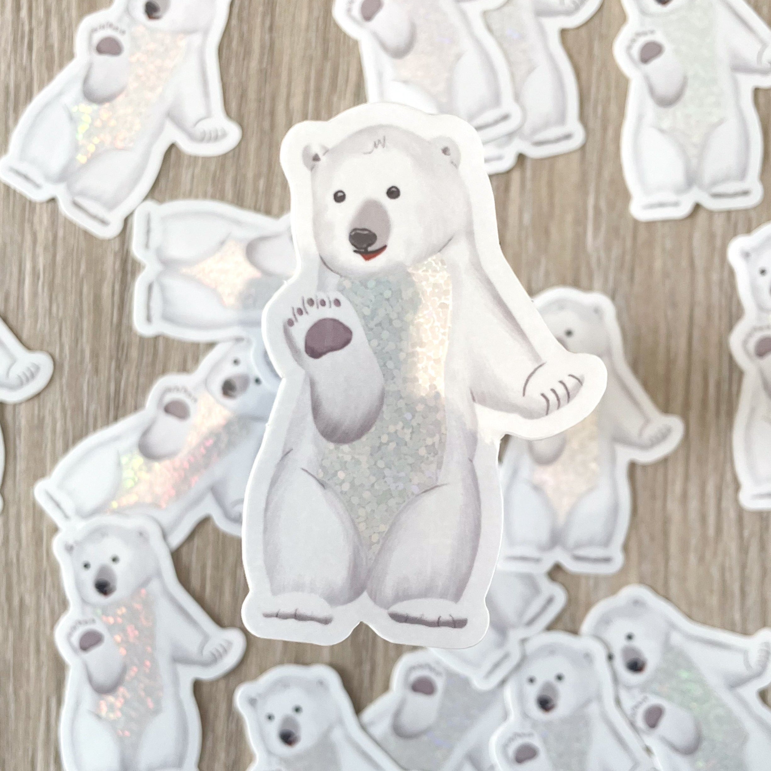 Penelope Polar Bear Vinyl glitter Sticker