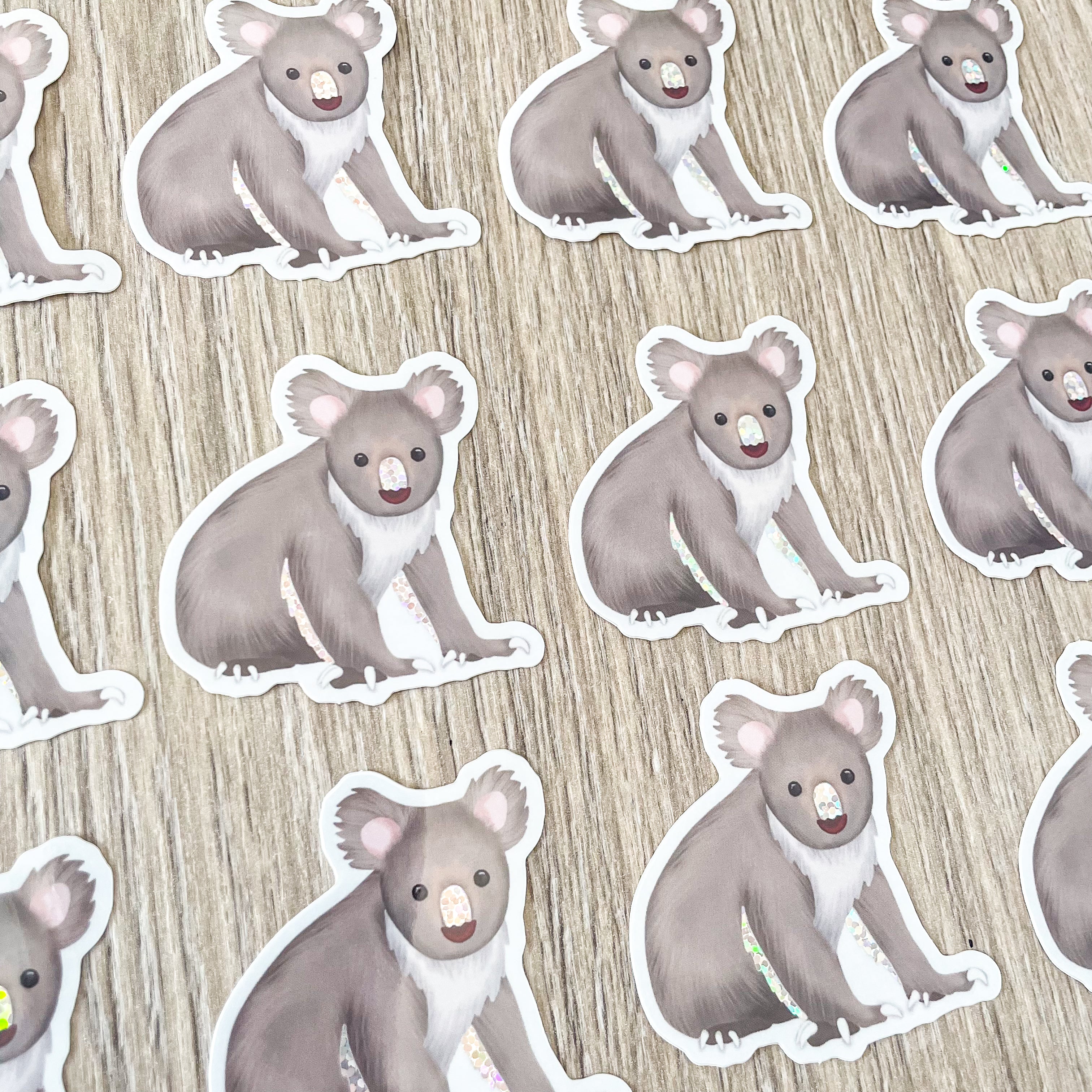 Karla the Koala Bear Vinyl Glitter Sticker
