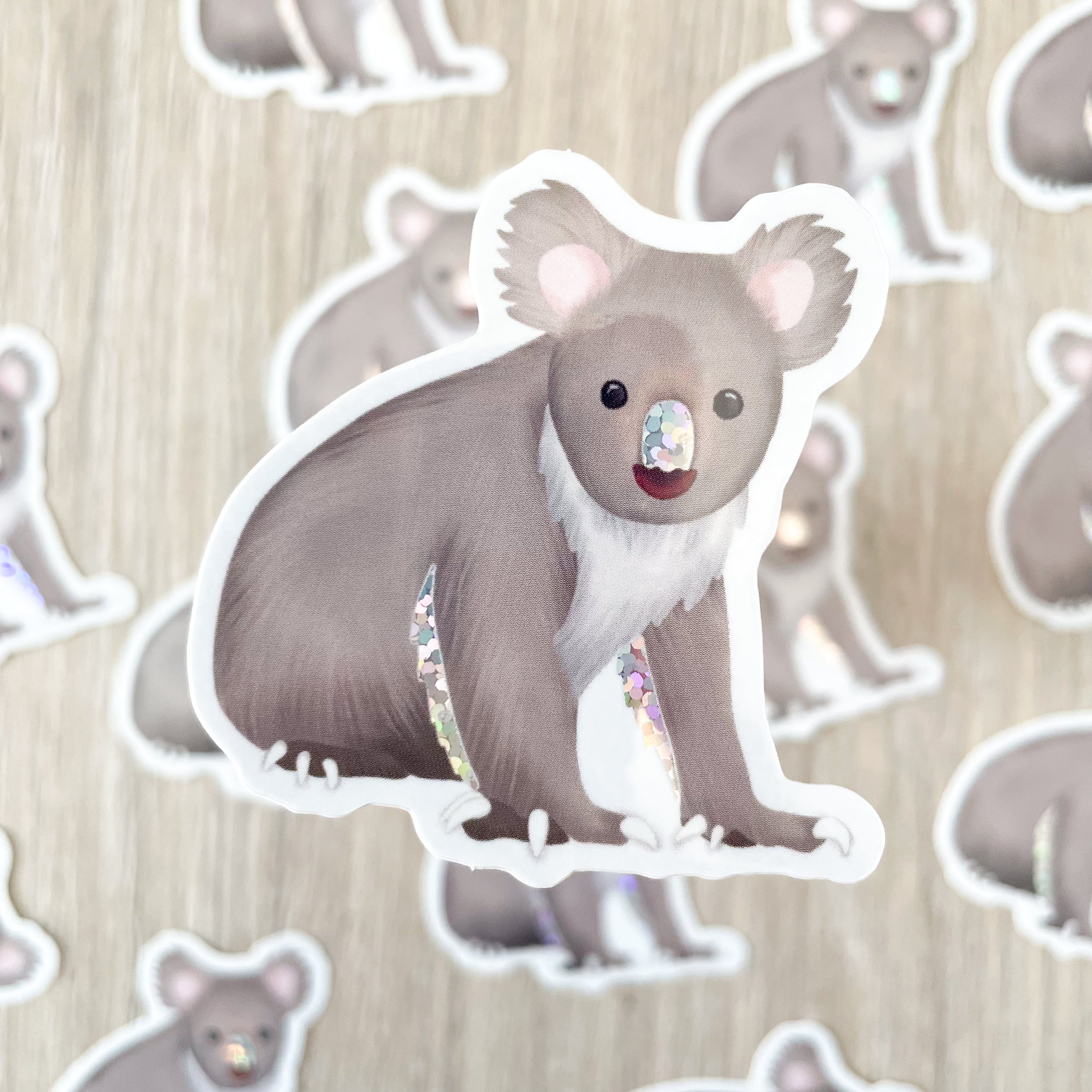 Karla the Koala Bear Vinyl Glitter Sticker