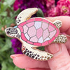 Rose Quartz Turtle Enamel Pin