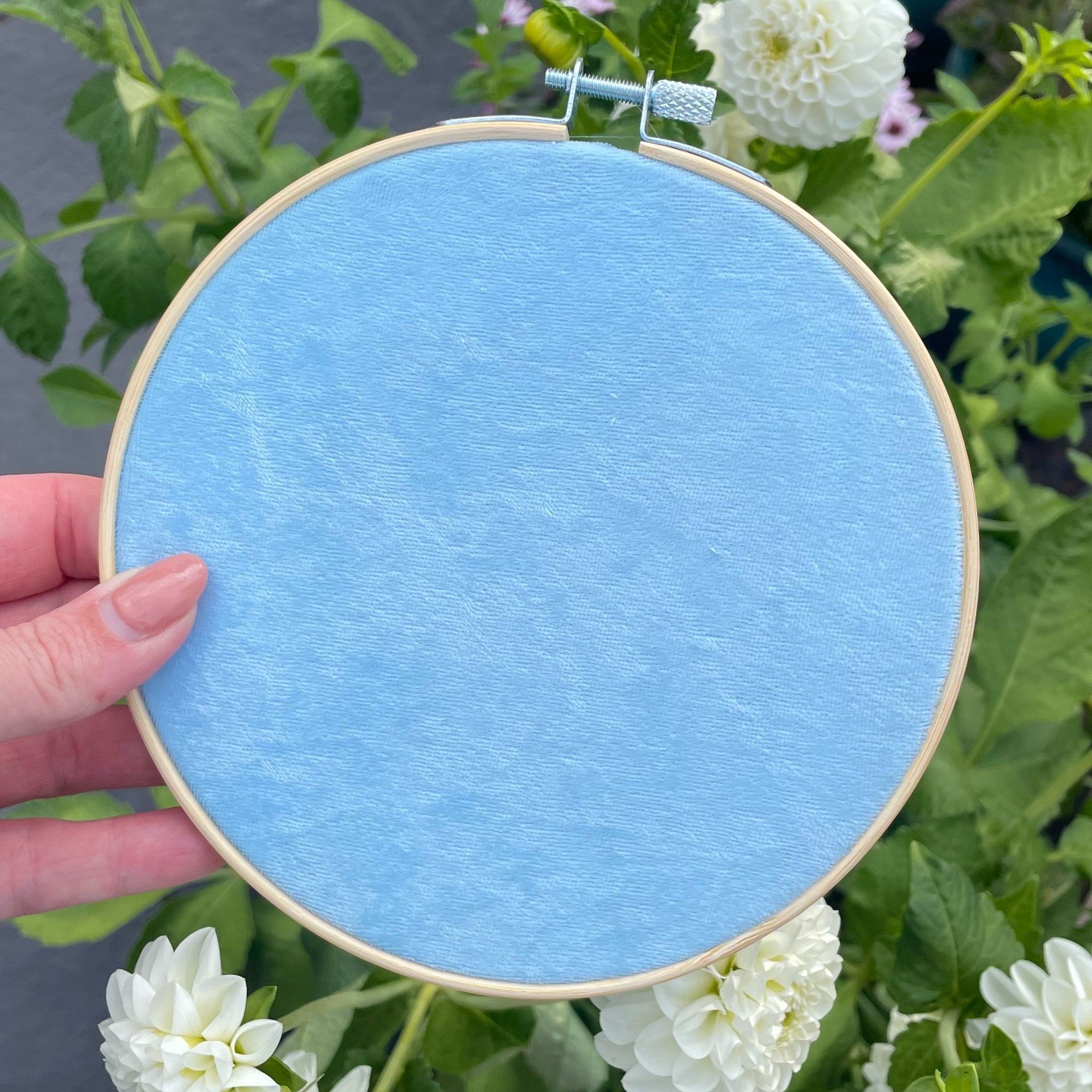 Turquoise Velvet Fabric Pin hoop